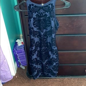 Navy Blue Velvet bodycon dress